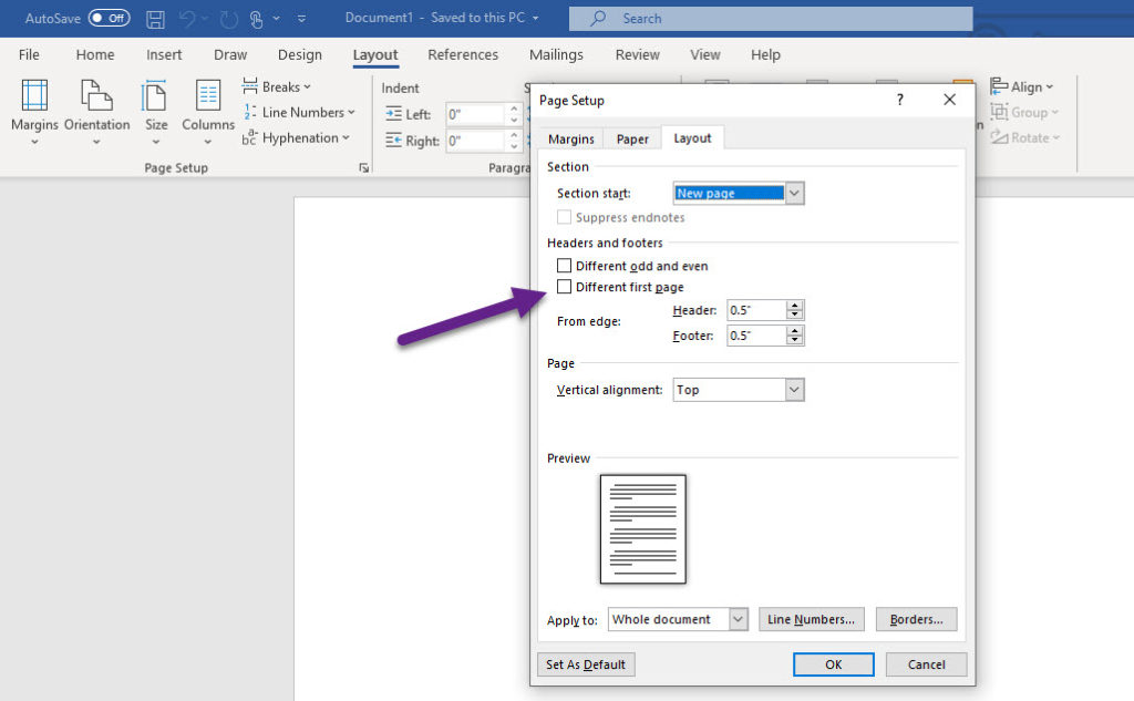 add-a-different-footer-to-the-first-page-in-a-word-document