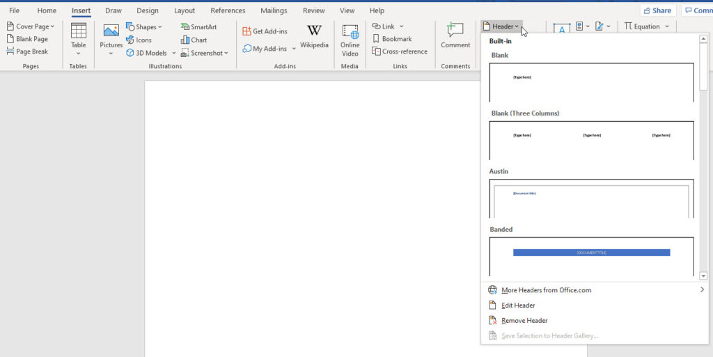 Add Headers and Footers to a Word Document - ValuSource Support