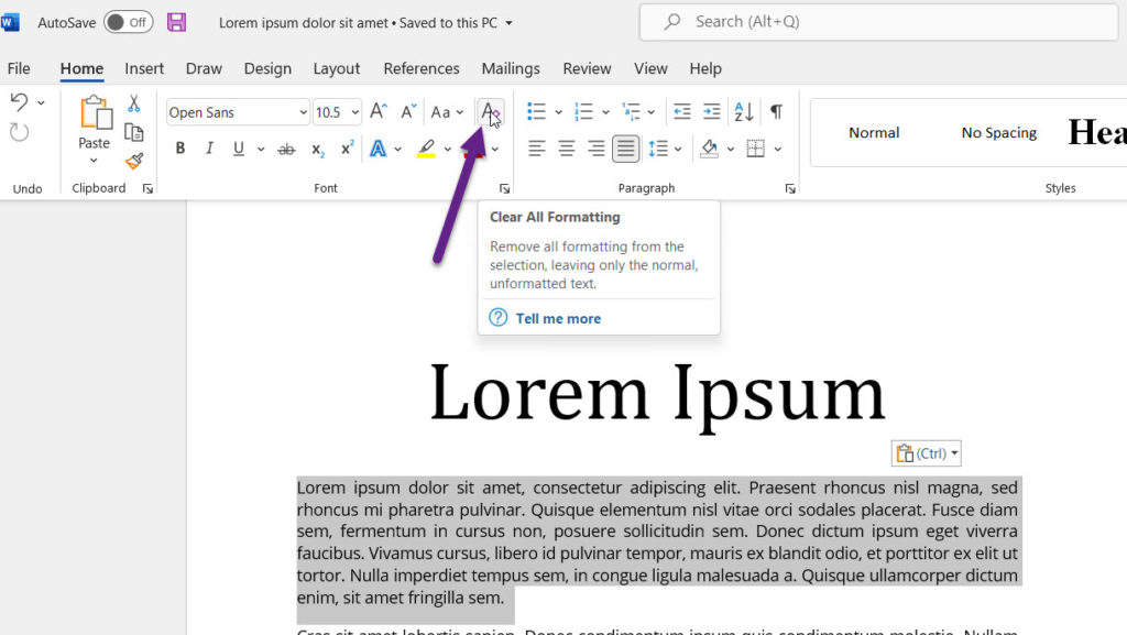 remove-formatting-in-word-valusource-support