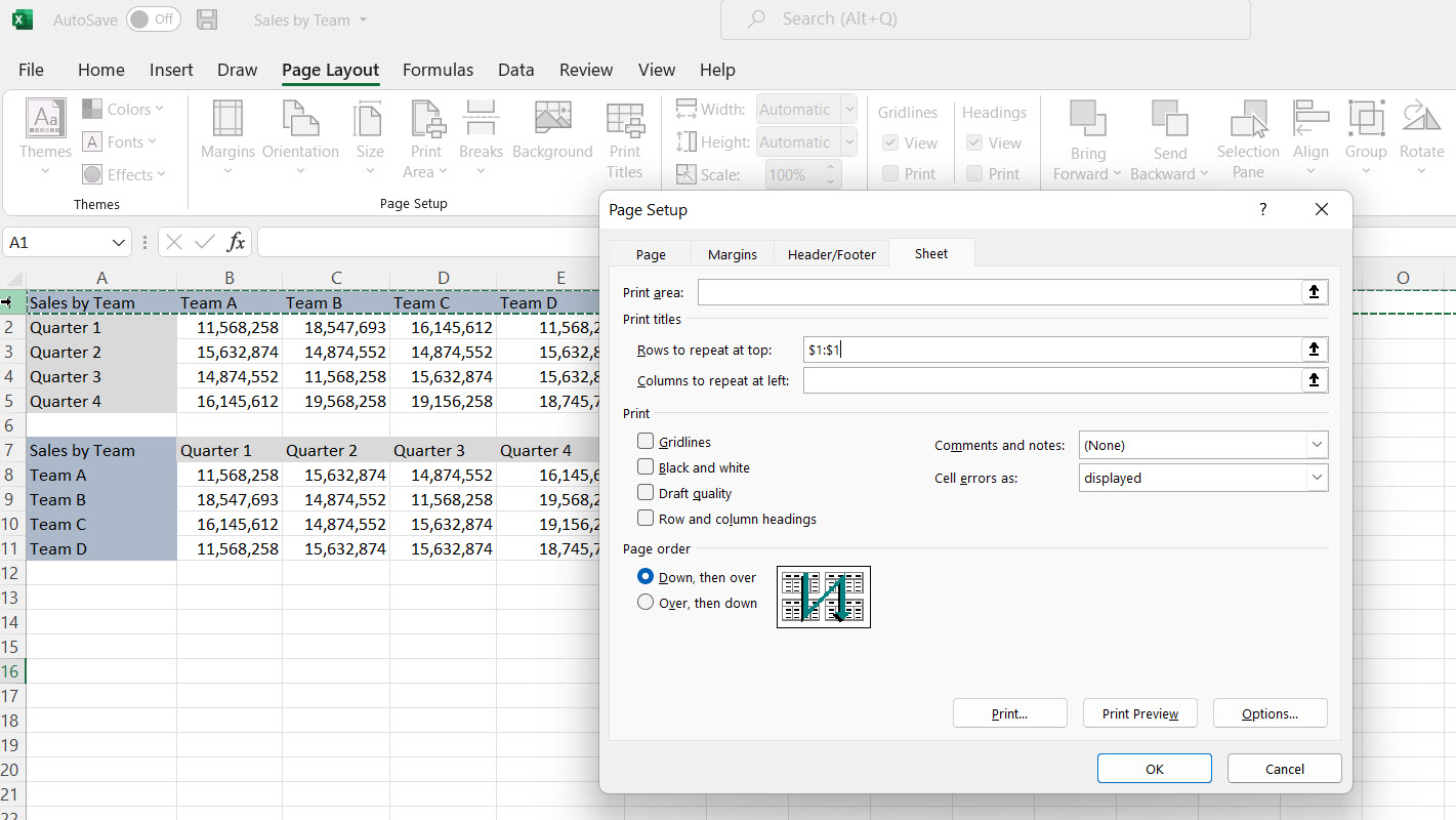 How To Repeat Headers On Every Page When Printing In Excel ValuSource Support