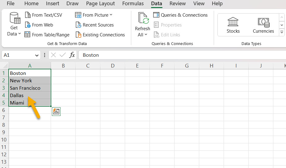How To Create A Drop down List In Excel ValuSource Support